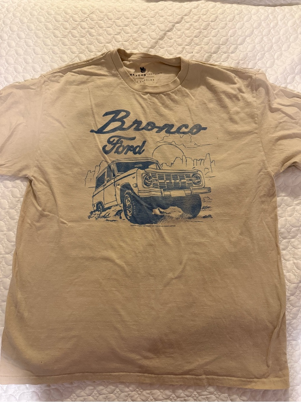 Ford Bronco Graphic Tee - Tan with Blue Print